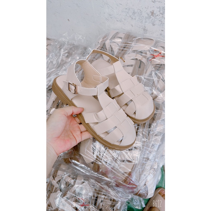 Xả kho 3 ngày:Giày sandal nữ rọ chiến binh đan 3 bản mũi tròn ZINZIN3456
