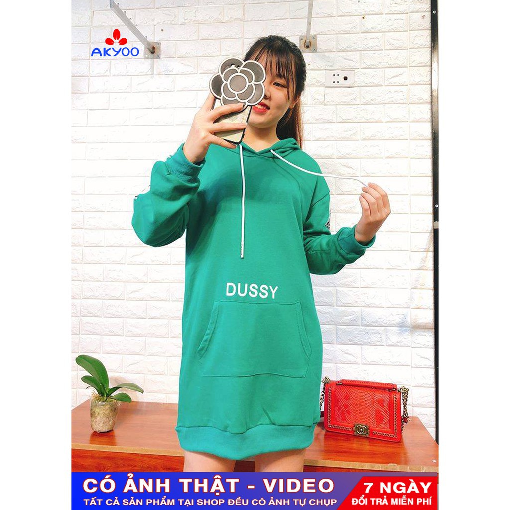 Áo Váy Hoodie Xanh Big size Thu Đông (size XL,2XL,3XL,4XL)