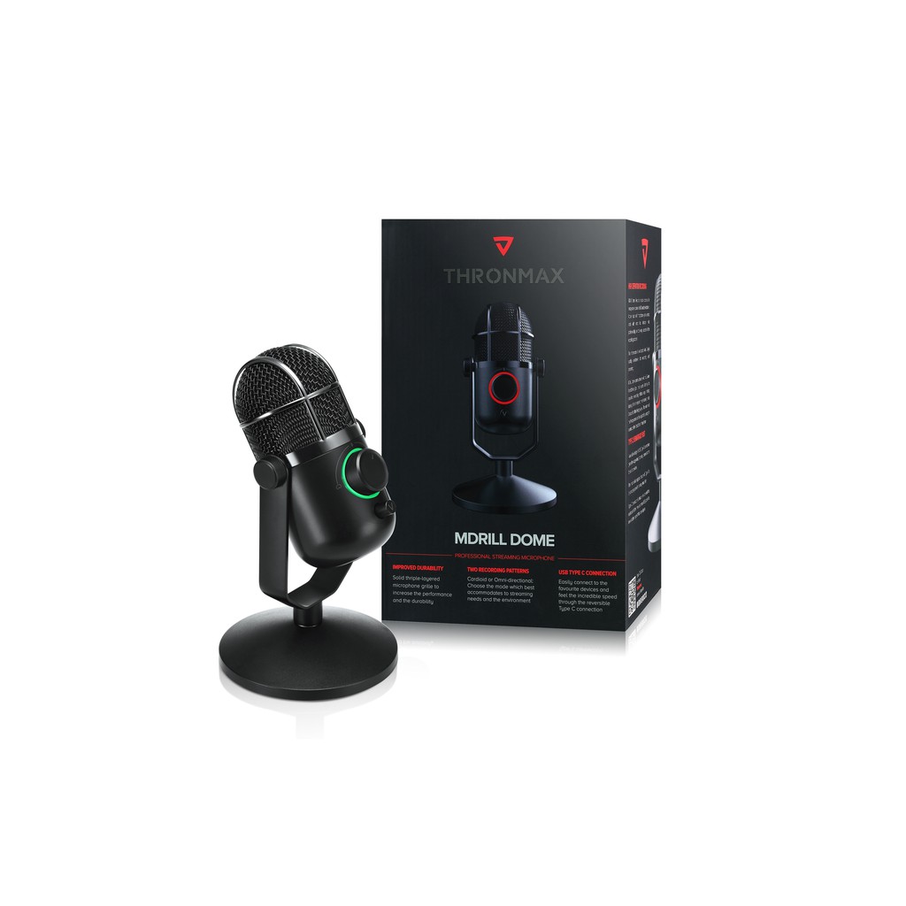 [Mã ELHAMS5 giảm 6% đơn 300K] Microphone Thronmax Mdrill Dome M3 Jet Black Hàng chính hãng bảo hành 12 tháng 1 đổi 1