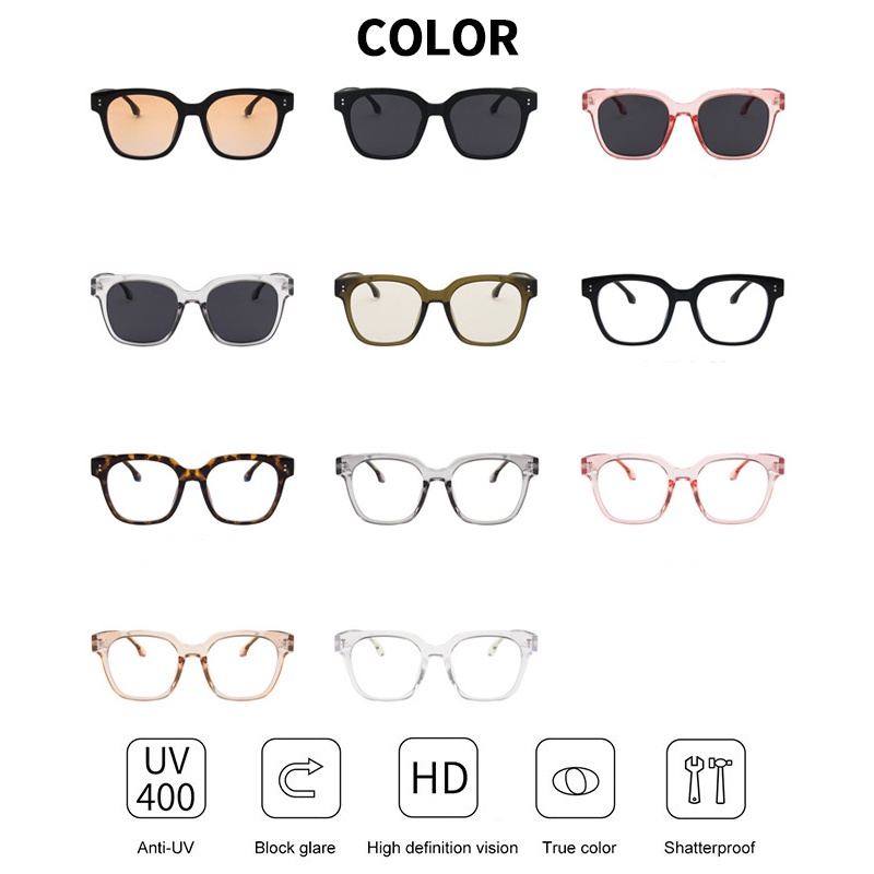(KIQI-FASHION) COD Mắt Kính Chống Bức Xạ Gọng Vuông Thời Trang Cổ Điển Chất Lượng Cao Chống Ánh Sáng Xanh Có Thể Thay Thế Cho Máy Tính