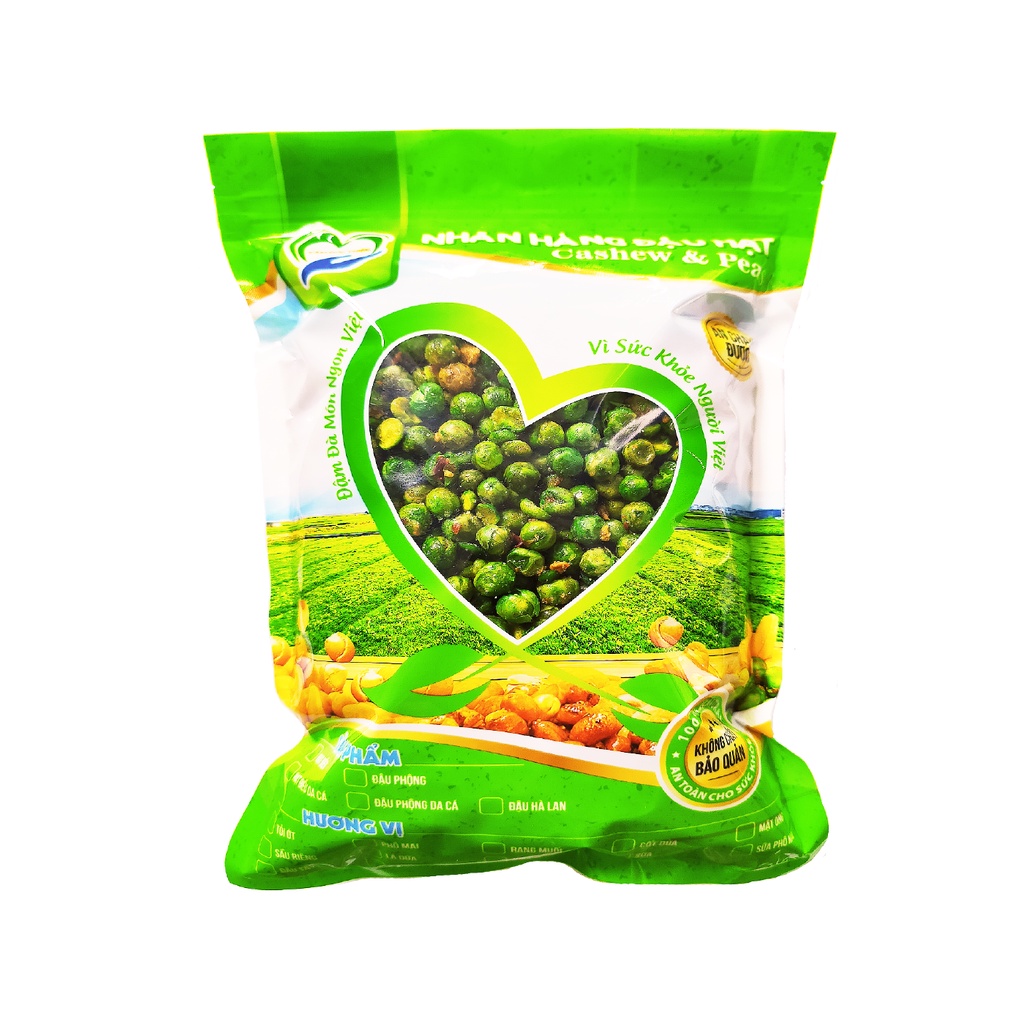 Combo 1KG đậu 2 vị: đậu phộng da cá phô mai và hà lan rang tỏi ớt Tâm Đức Thiện 2 Túi x 500GR đồ ăn vặt