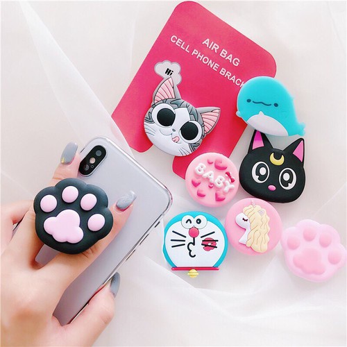 POPSOCKET Trơn Giá Đỡ Điện Thoại, pop , iring móc tay dán lưng, Kiểu Dáng Hoạt Hình Xinh Xắn Dễ Thương, giao ngẫu nhiên