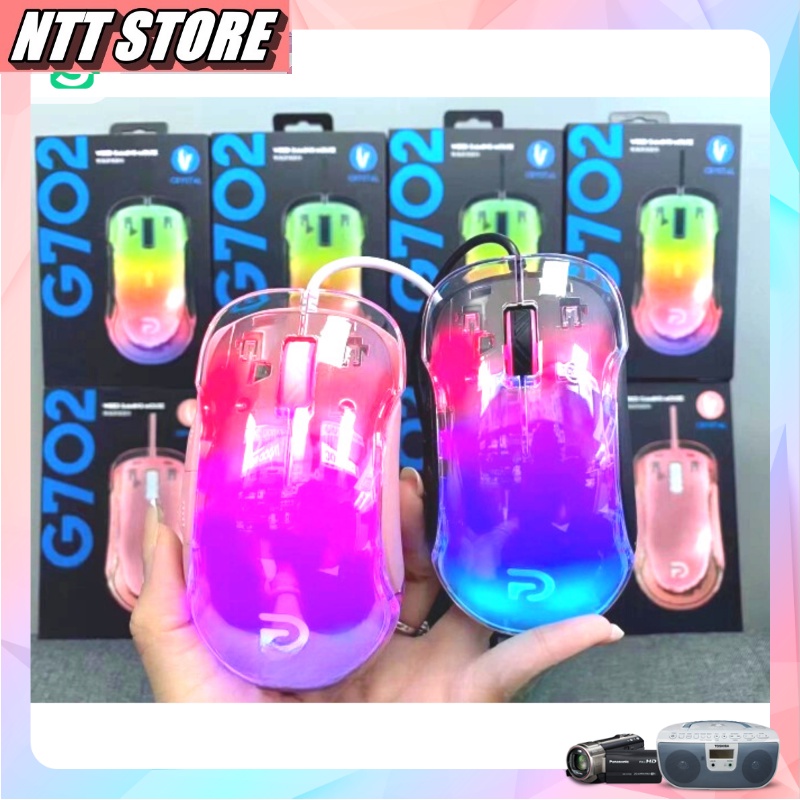 Chuột Có dây led RGB trong suốt G702 chất xịn Chuột Vi Tính Laptop Pc Chơi Game Siêu Nhạy Cực Đẹp - NNT Store