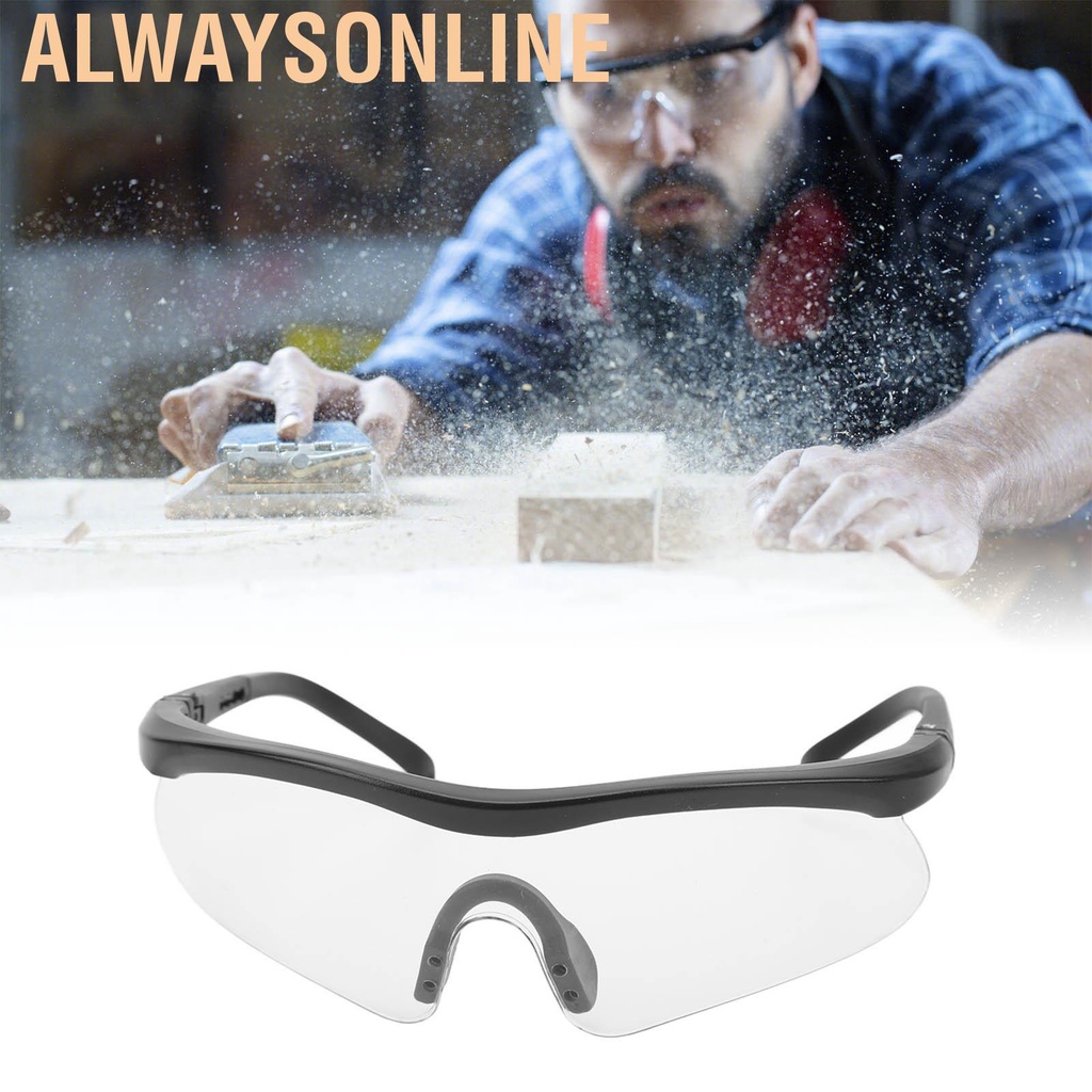 Alwaysonline Safety Goggles Protection Glasses Sandproof Antifog Antisplash Clear PC Lens Adjustable Waterproof Wide View for