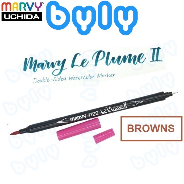 [BROWNS] Bút lông màu hai đầu chất lượng cao Marvy Le Plume II - 1122