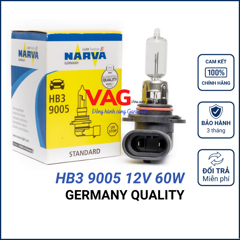 Bóng đèn NARVA 9005 HB3 12V 65W chính hãng NARVA từ Đức