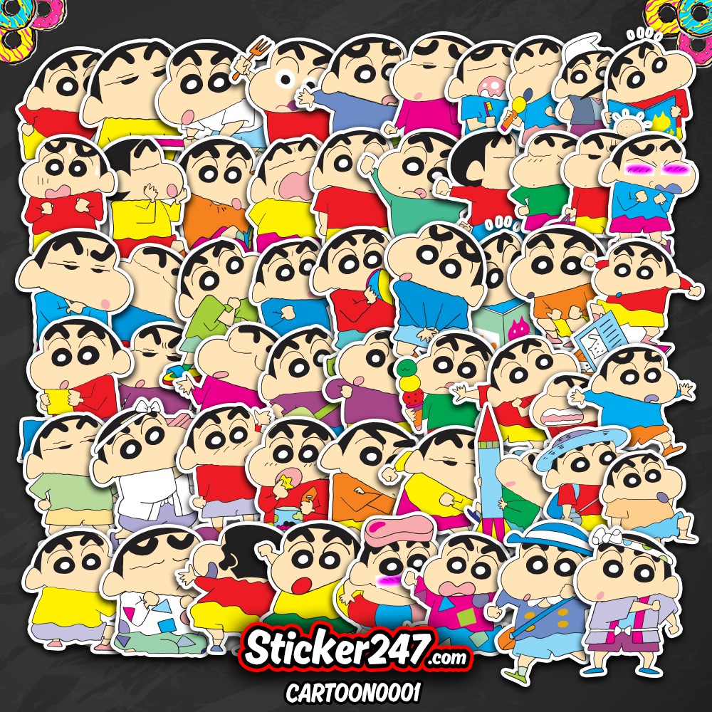 Sticker Shin – Cậu bé bút chì 🌈𝑭𝒓𝒆𝒆𝒔𝒉𝒊𝒑 chống nước, sticker dán laptop, điện thoại, đàn guitar, mũ bảo hiểm, vali, ipad
