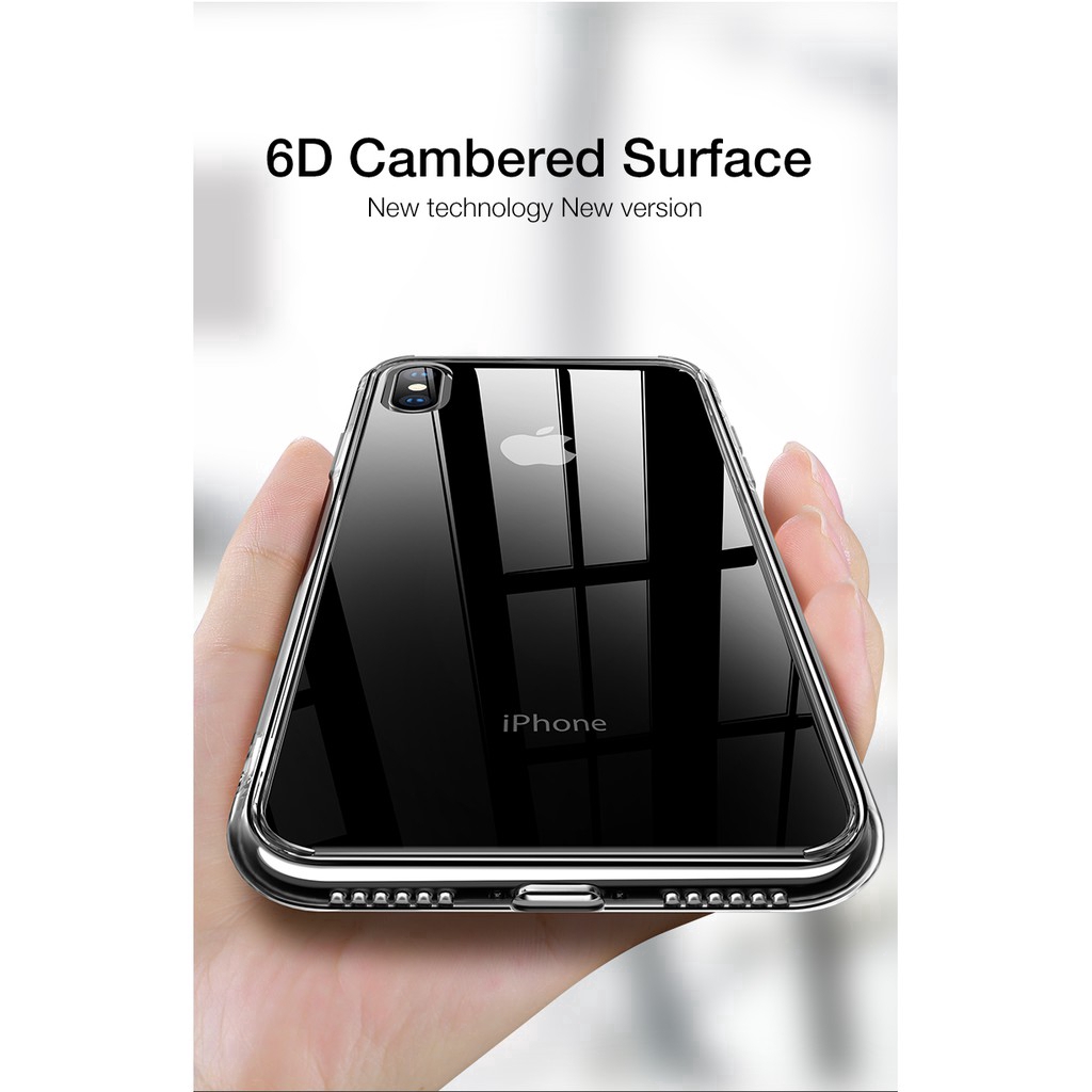 Ốp lưng kính cường lực trong suốt 6D chuyên dụng cho Iphone X 8 7 Plus XR XS Max | BigBuy360 - bigbuy360.vn