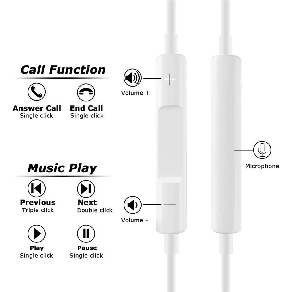 Tai Nghe Nhét Tai Jack 3.5mm Âm Thanh Siêu Trầm Có Micro Và Cổng lightning type c Cho iphone / ipad android