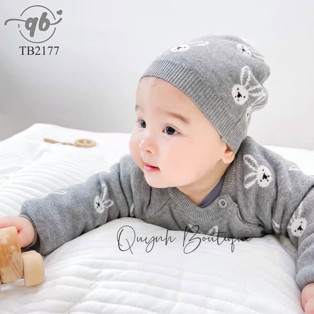 Quần áo trẻ em Quỳnh Boutique Mẫu body len cao cấp họa tiết thỏ siêu xinh cho bé