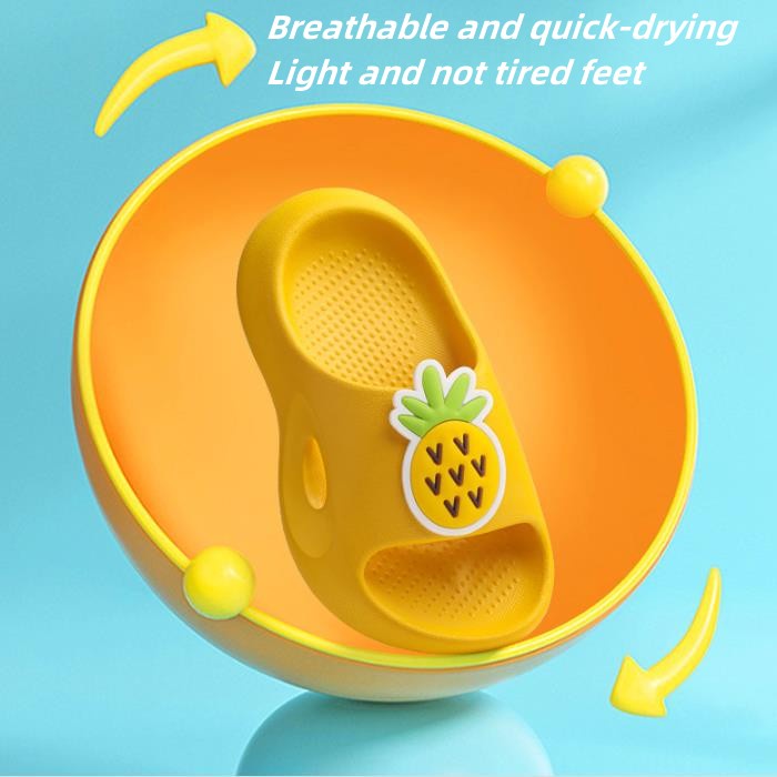 Dép Đi Trong Nhà Đế Mềm Chống Trượt Họa Tiết Trái Cây Hoạt Hình Thời Trang Mùa Hè Cho Trẻ Em