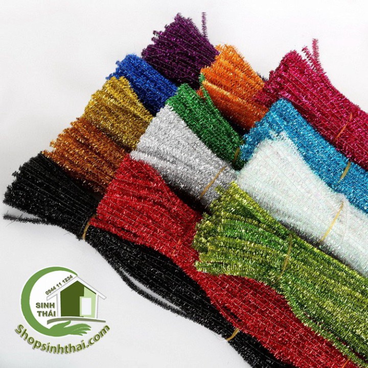 Dây kẽm xù kim tuyến, kẽm làm đồ chơi, mô hình  - màu bạc