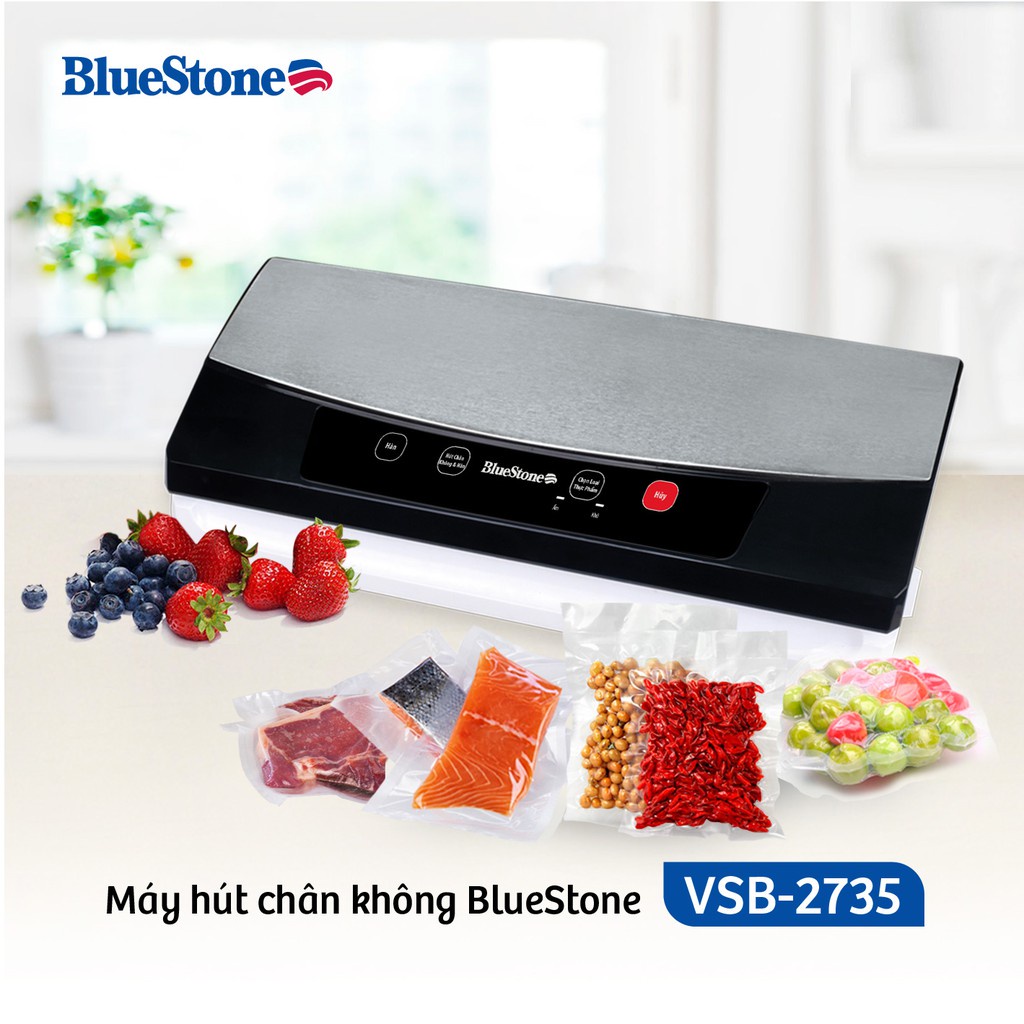 Máy hút chân không BlueStone VSB-2735,Hàn miệng túi bảo quản thực phẩm, Bảo hành chính hãng 2 năm