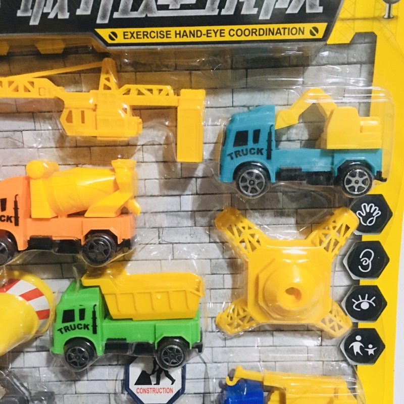 Đồ chơi cho bé, ô tô đồ chơi . Mô hình xe công trường sét 11 chi tiết, màu sắc rõ nét, xe chạy đà