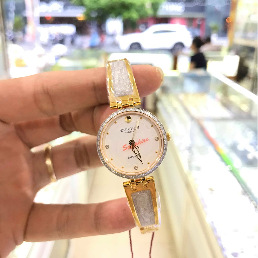 Đồng hồ nữ SUNRISE 9957SA Đính đá sang trọng Kính Sapphire chống xước chống nước tuyệt đối | BigBuy360 - bigbuy360.vn