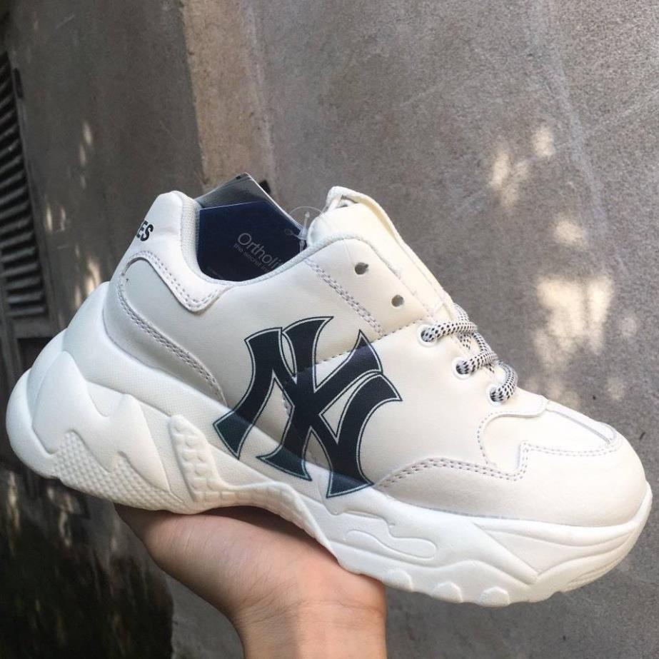 Giày Độn Đế MLB ny chữ đen Hot trend nam nữ thể thao sneaker tăng chiều cao đế cao 5 phân