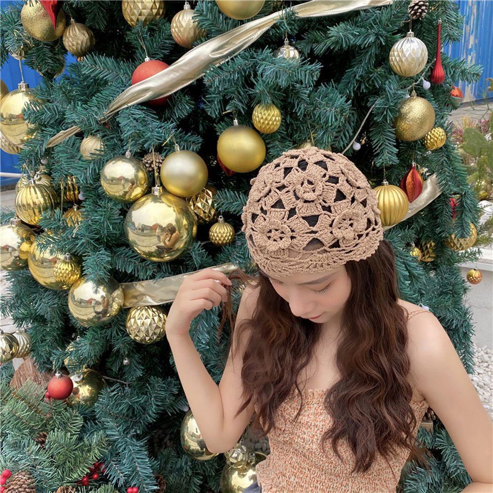 LILYES Mũ Đan Móc Thủ Công Thiết Kế Hở Ngón Thời Trang Hàn Quốc