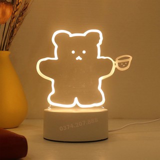 Đèn ngủ LED 3D trang trí SIÊU ĐẸP MẪU MỚI HÌNH CHÚ CHÓ, GẤU