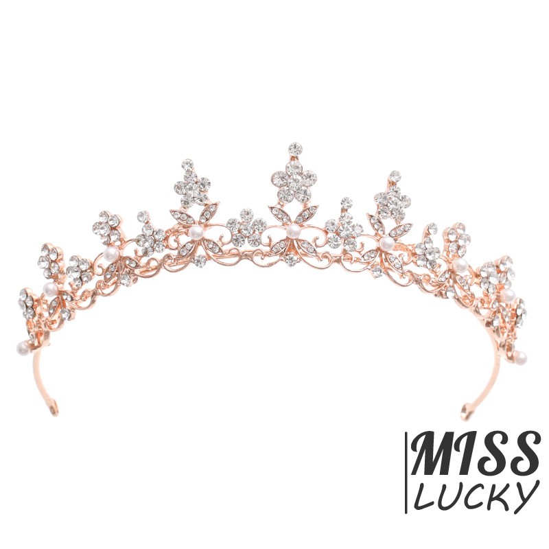 Vương Miện Đính Đá Và Ngọc Trai Sang Trọng Cho Cô Dâu