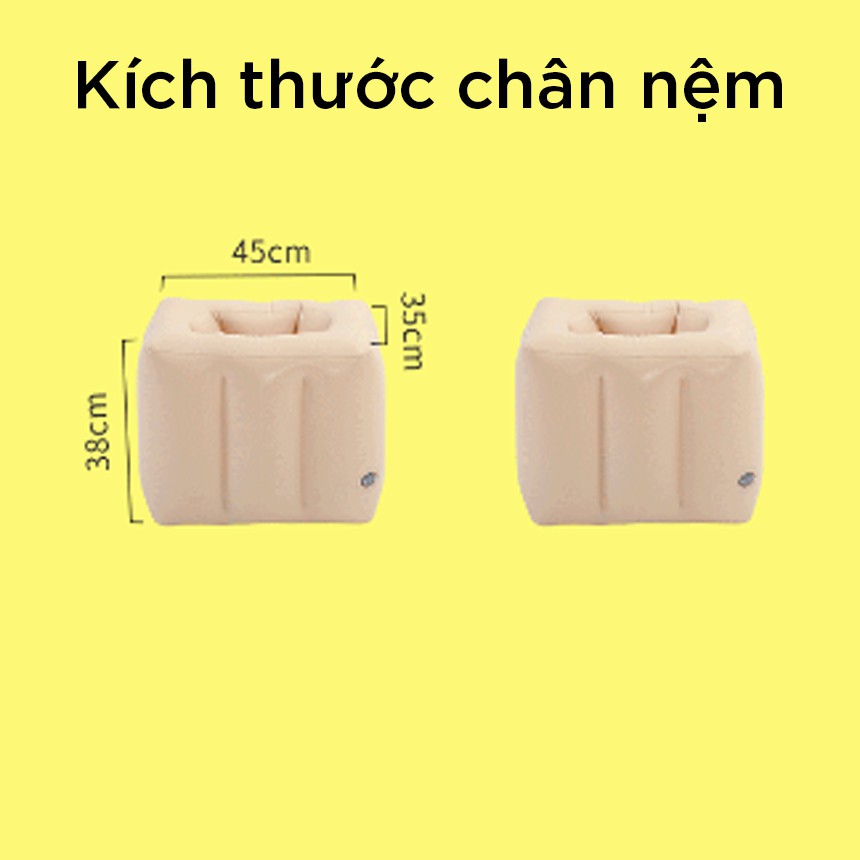 Đệm Hơi Xe Ô Tô, Cao Su Phủ Nhung Cao Cấp, Chất Liệu Nhung Êm Ái - Cao Cấp, Có Sẵn Bơm Hơi