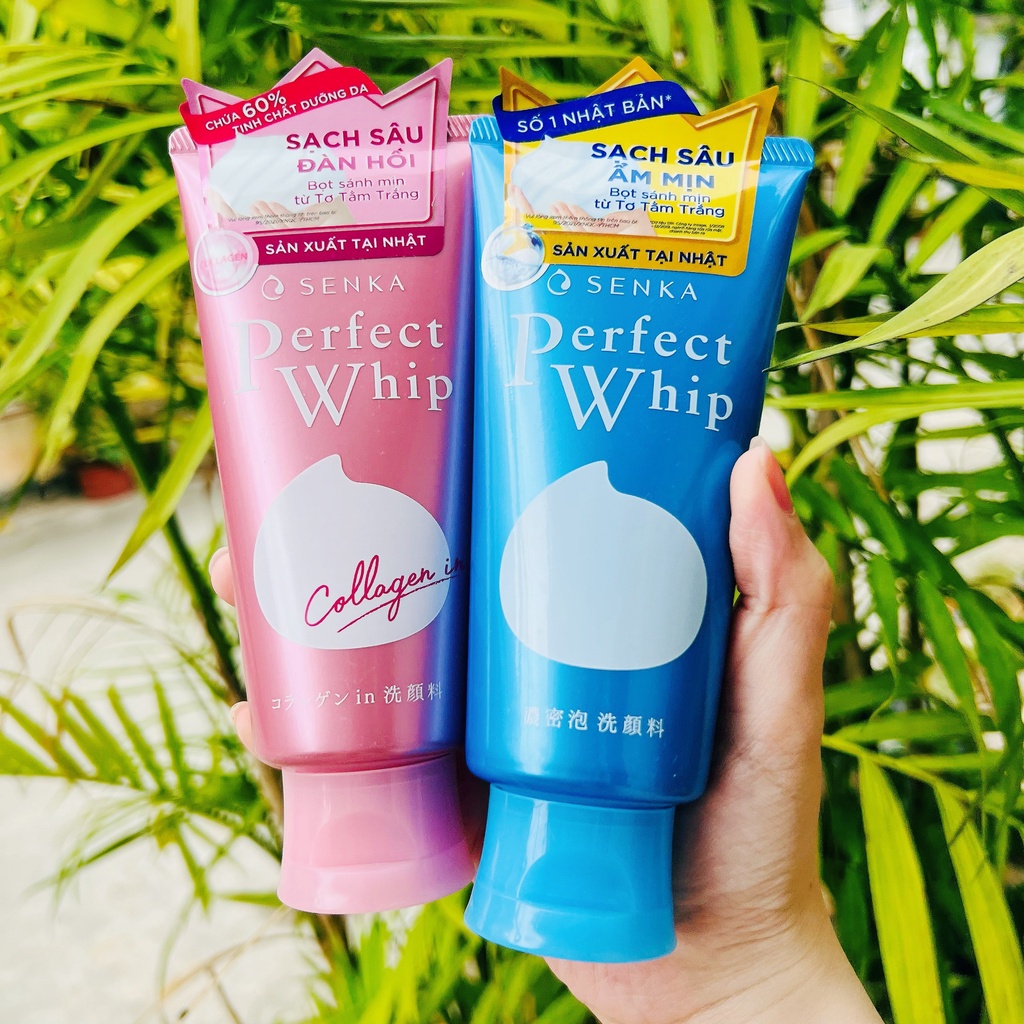 Sữa Rửa Mặt Tạo Bọt Senka Perfect Whip Sáng Da Làm Sạch Sâu 120g Chính Hãng