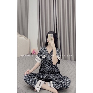 Bộ ngủ Pijama LV cộc tay lụa latin