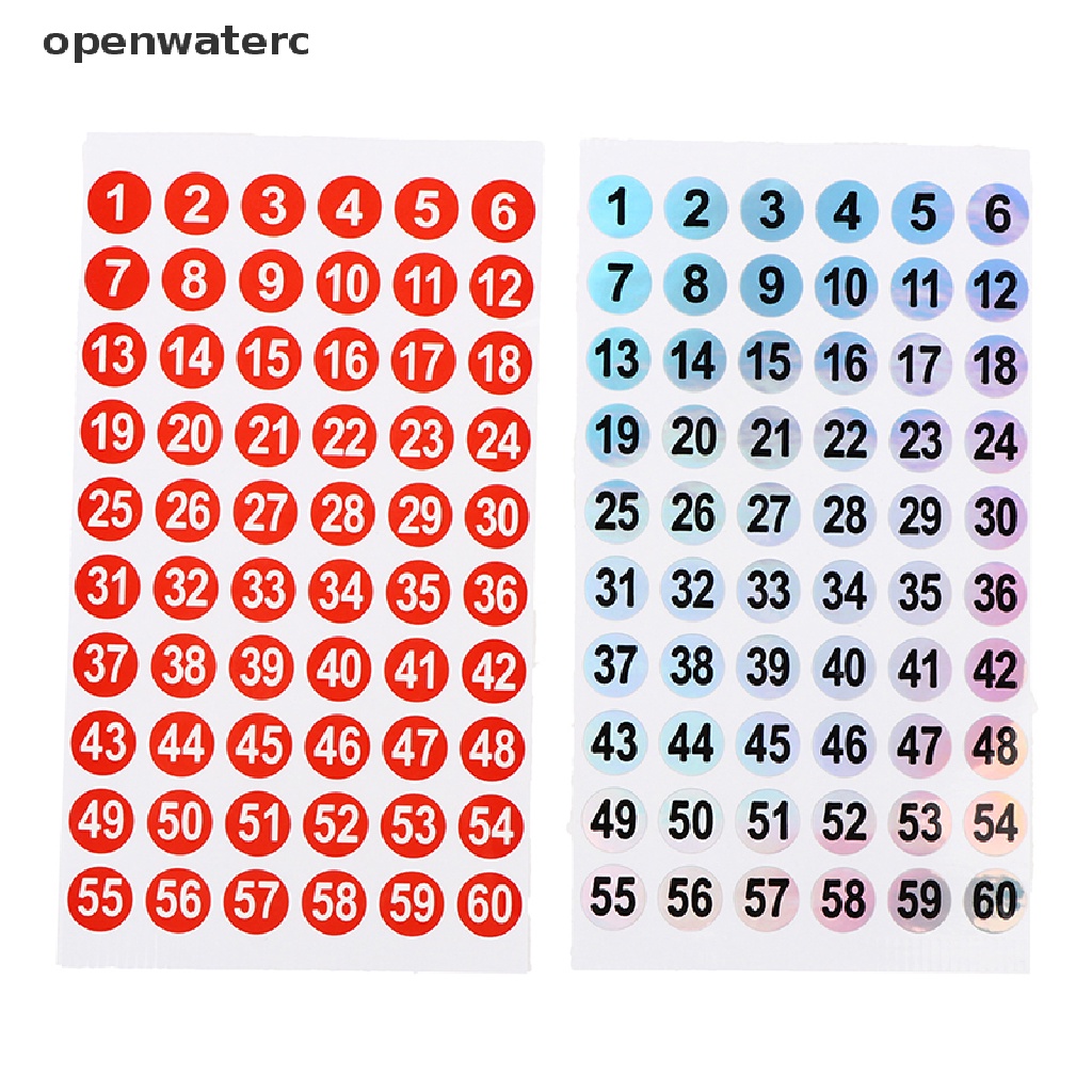 Bộ 3 Tấm Nhãn Dán Đánh Dấu Số 1-180 Màu Sắc Dành Cho Móng Tay