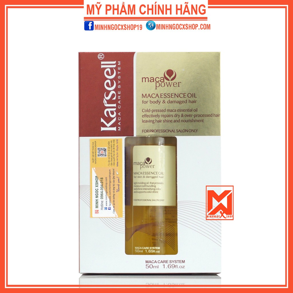 Dầu dưỡng tóc phục hồi KARSEELL MACA ESEENCE OIL 50ml chính hãng