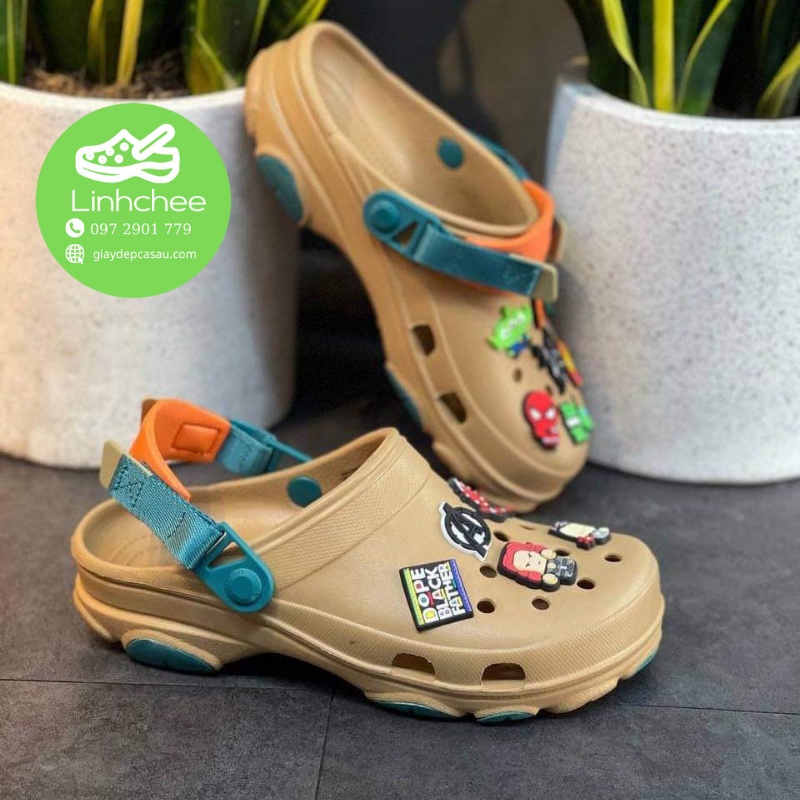 Dép Sục cross ofload màu vàng kaki thiết kế mới nhất