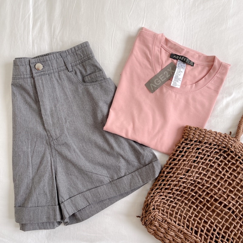 [Mã FAMARAL1 giảm 10K đơn 50K] SET OLD SCHOOLQuần short ống rộng phối cùng áo thun siêu vintage