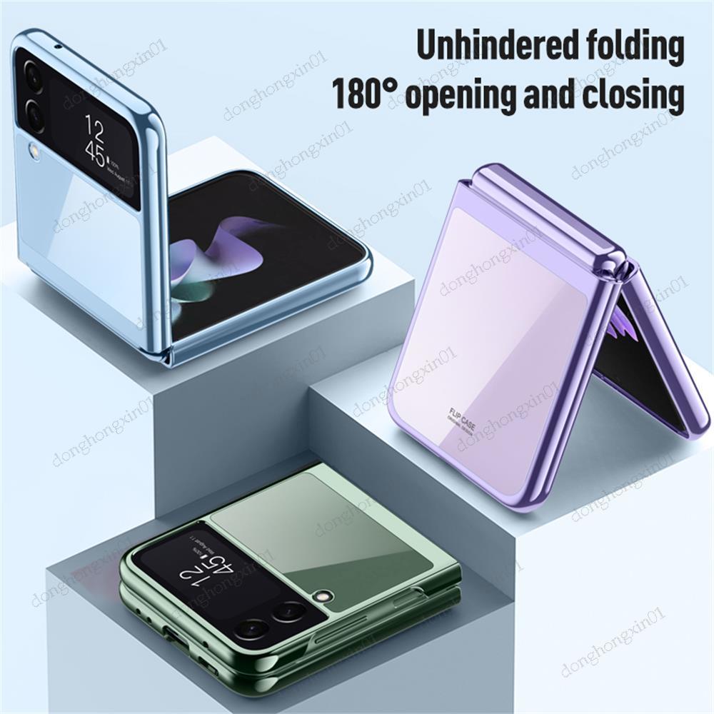 Ốp Điện Thoại Cứng Trong Suốt Mạ Điện Nhiều Màu Chống Sốc Cho Samsung Galaxy Z Flip 4 Flip4 5G