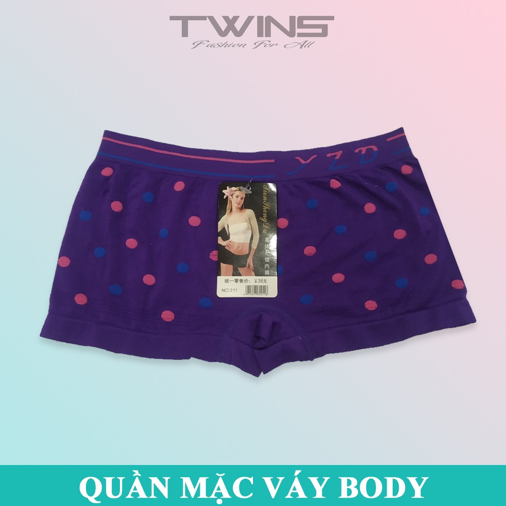 Quần lót mặc trong váy nữ họa tiết chấm bi ôm mông chống cuộn chất thun mềm mịn thoáng mát siêu co giãn dưới 65kg
