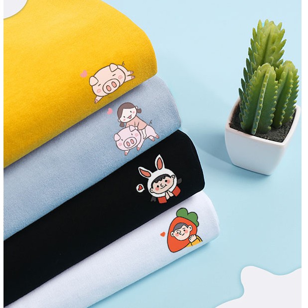 [Hàng Xịn, Giá Tốt] Áo Phông Thun Mèo May Mắn Cá Chép Mini Nam Nữ - Unisex - Cotton - Mã AT036