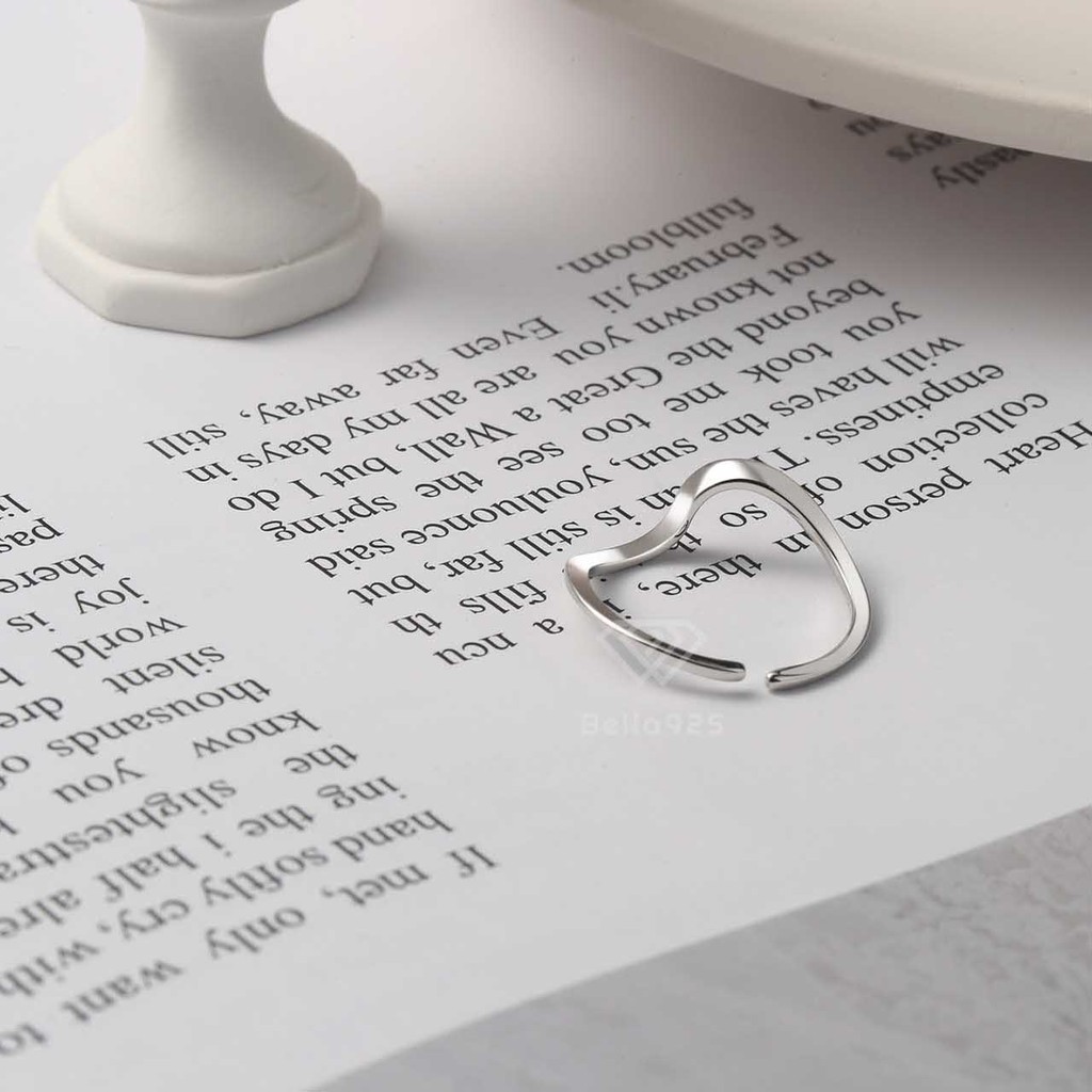 Nhẫn nữ Bella925 D080 hình xoắn cá tính nhẫn bạc freesize hàng hộp