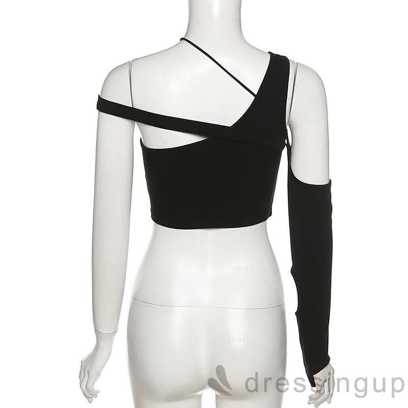 Áo Croptop Tay Dài Thiết Kế Hở Lưng Quyến Rũ