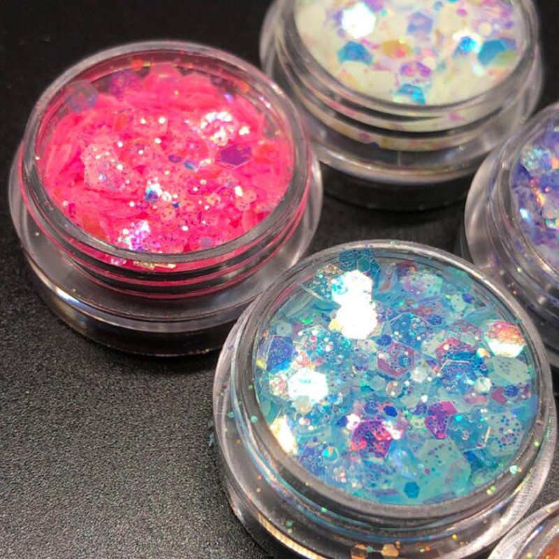 Hộp Kim Tuyến 6 Màu Trang Trí Móng Tay Nghệ Thuật