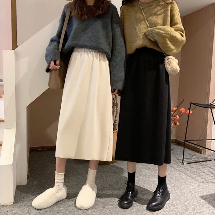Đầm Dài Trung Bình Thời Trang Mùa Đông Đơn Giản