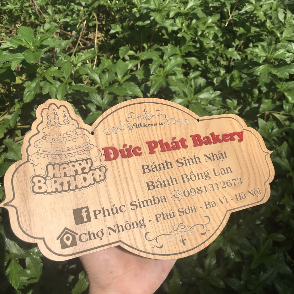 Bảng hiệu gỗ DECOR tiệm bánh kem - Thiết kế theo yêu cầu - Bảng hiệu dành cho quán bánh sinh nhật