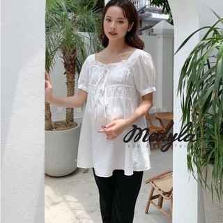 [ HÀNG THIẾT KẾ ] Áo bầu mùa hè chất mát - Áo bầu công sở thiết kế Medyla - ASM069