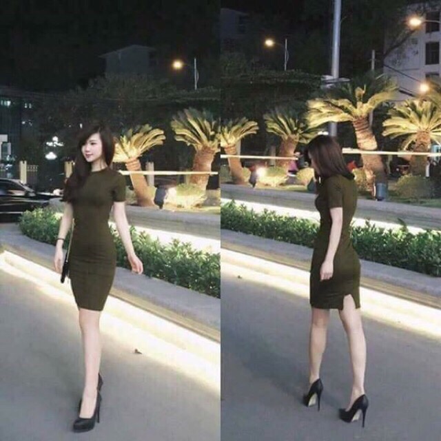 Váy Body Cổ Tròn Xẻ Sau 🌸 Hàng Đẹp 🌸 VN03 | BigBuy360 - bigbuy360.vn