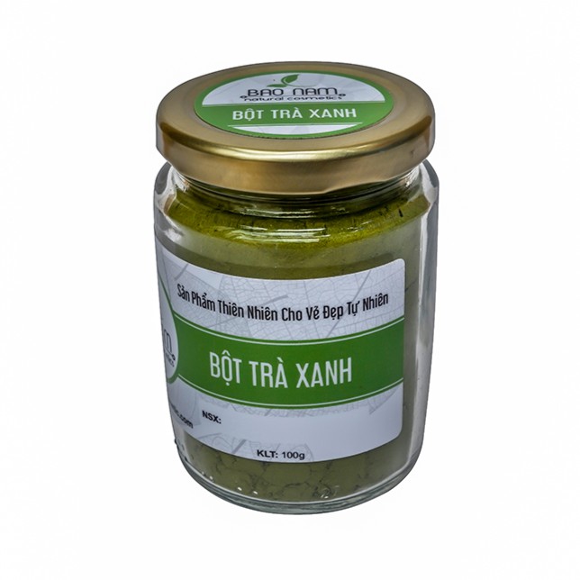 Bột Trà Xanh Tẩy Tế Bào Chết 100g + Tặng bộ đắp mặt nạ inox - Bảo Nam