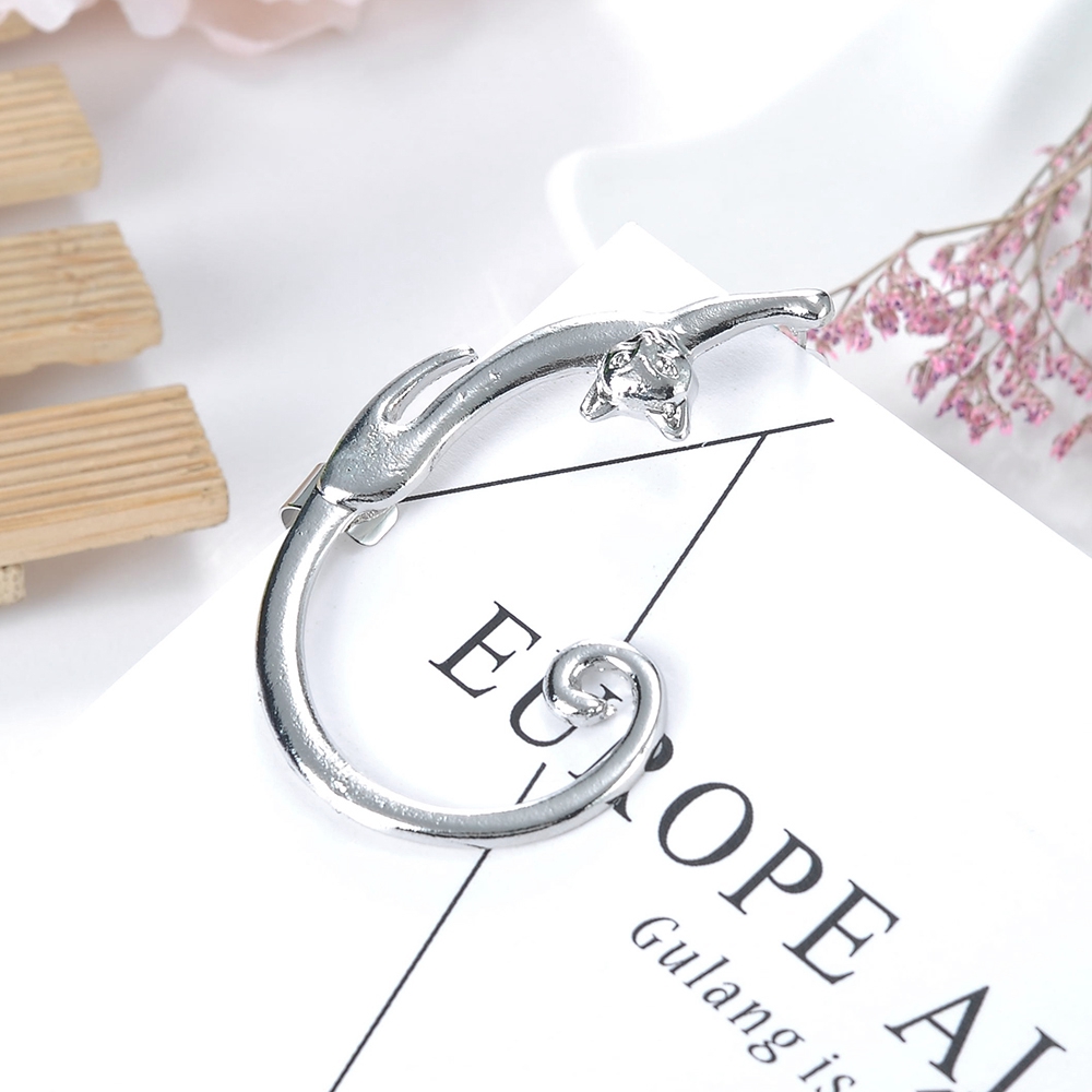 Bông tai kẹp hình mèo cá tính cho nữ