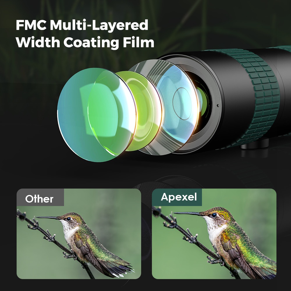 Ống kính lens tele Apexel 8-24X 30mm, chuyên dụng ngắm cảnh vật xa
