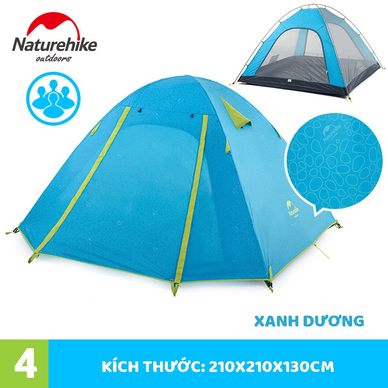 [CHÍNH HÃNG] LỀU DU LỊCH, DÃ NGOẠI, CẮM TRẠI 4 NGƯỜI NATUREHIKE NH18Z044-P