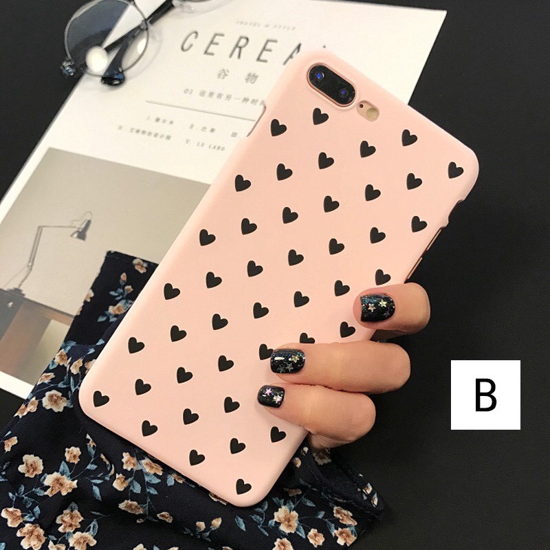 Ốp điện thoại nhựa in hình trái tim dễ thương cho điện thoại iPhone 7/iphone 8