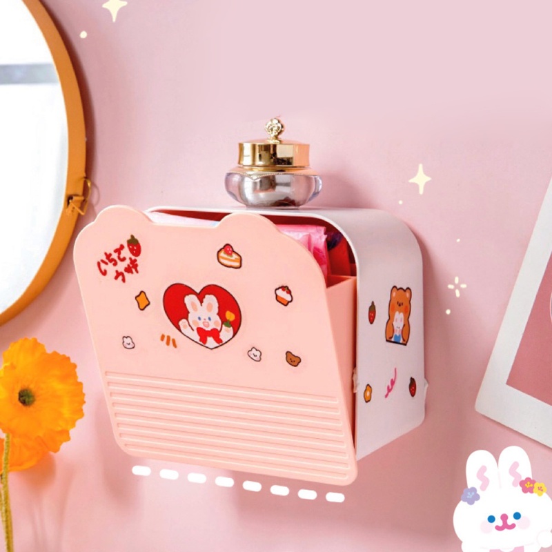 Hộp Đựng Khăn Giấy / Mỹ Phẩm / Chìa Khóa Gắn Tường Dễ Thương Tiện Dụng Cho Phòng Ngủ / Ký Túc Xá