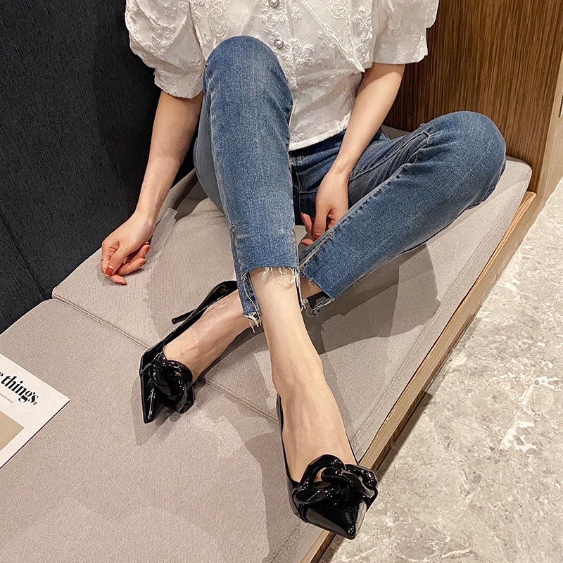 Giày Cao Gót 7cm 9cm Mũi Nhọn Quyến Rũ Thời Trang Phong Cách Hàn Quốc