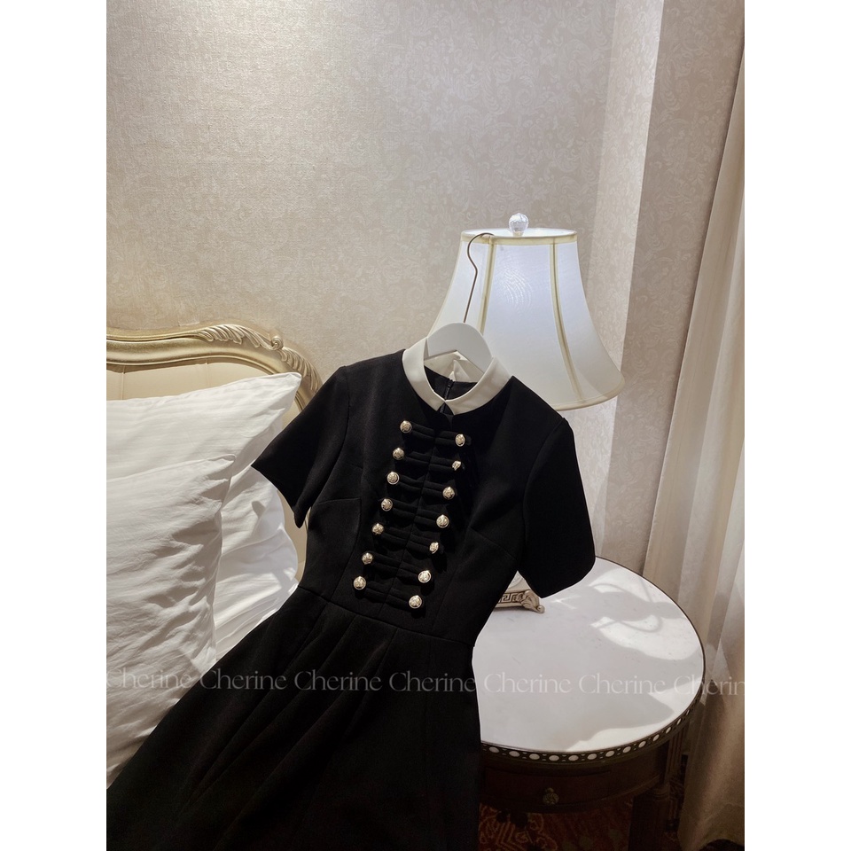 SELINA DRESS -  Váy dài bồng kèm hàng cúc đính tiểu thư nhẹ nhàng by Cherine