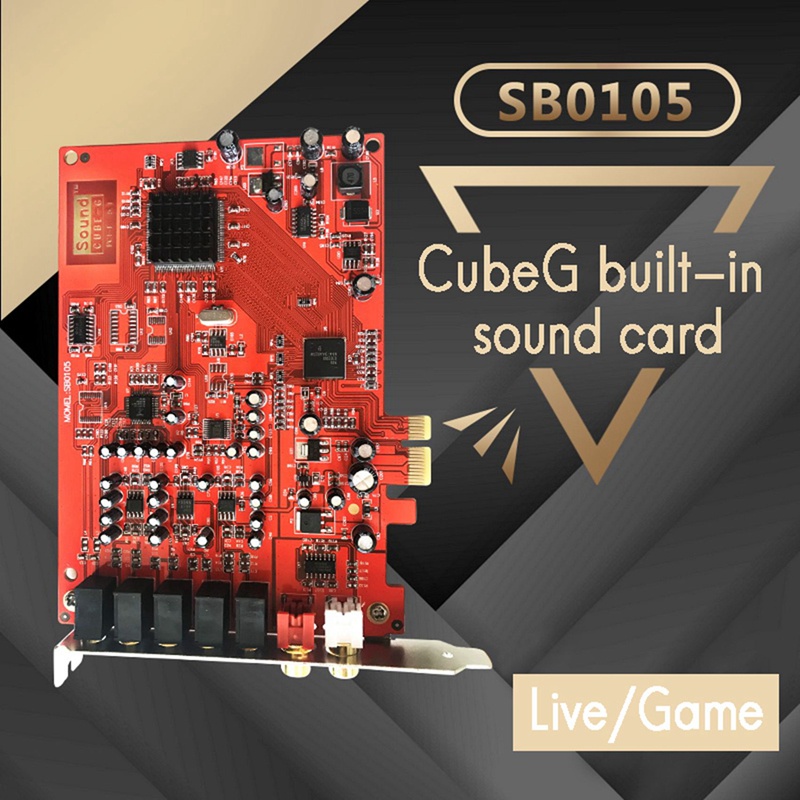 PCI-E Computer Built-in Sound Card 5.1 Channel Card SB0105 Red