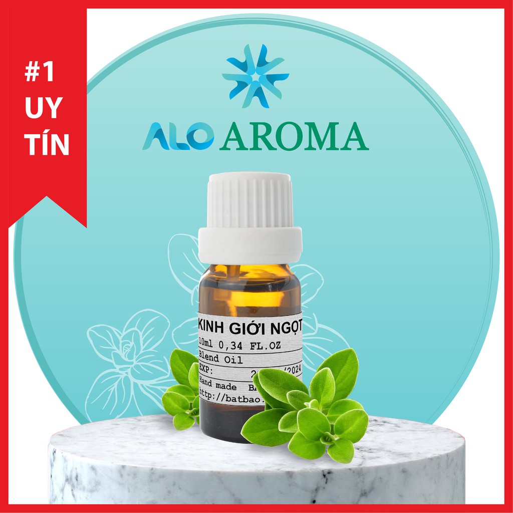 Tinh Dầu Kinh Giới Ngọt Thiên Nhiên cải thiện giấc ngủ, làm đẹp da, thanh lọc không khí Sweet Marjoram Oil AloAroma